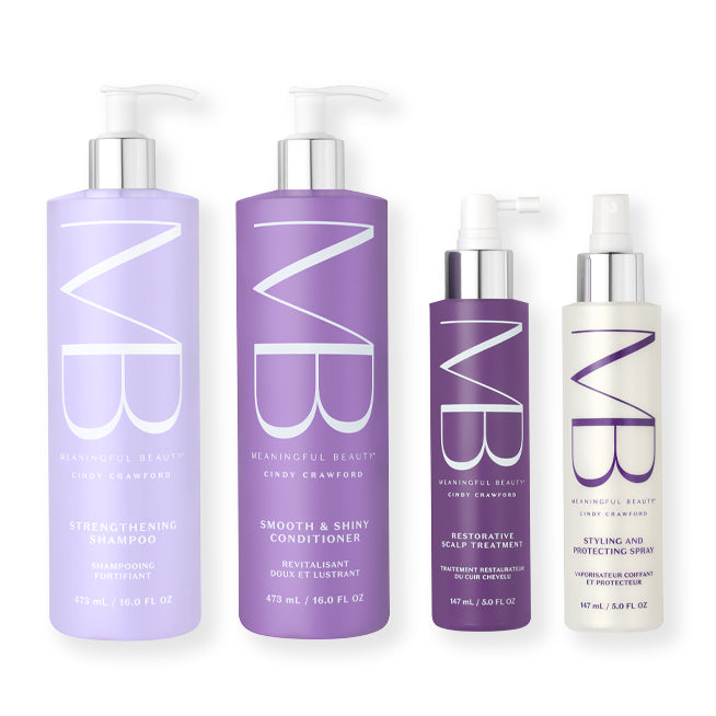 4-Piece Full Size Deluxe Age-Proof Hair Care System - Free Gift: Detangling Hair Brush