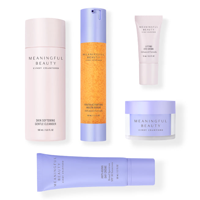 5-Piece Full Size Essentials Skincare System Advanced Formula - Free Gift: 4-Piece Deluxe Age-Proof Haircare System