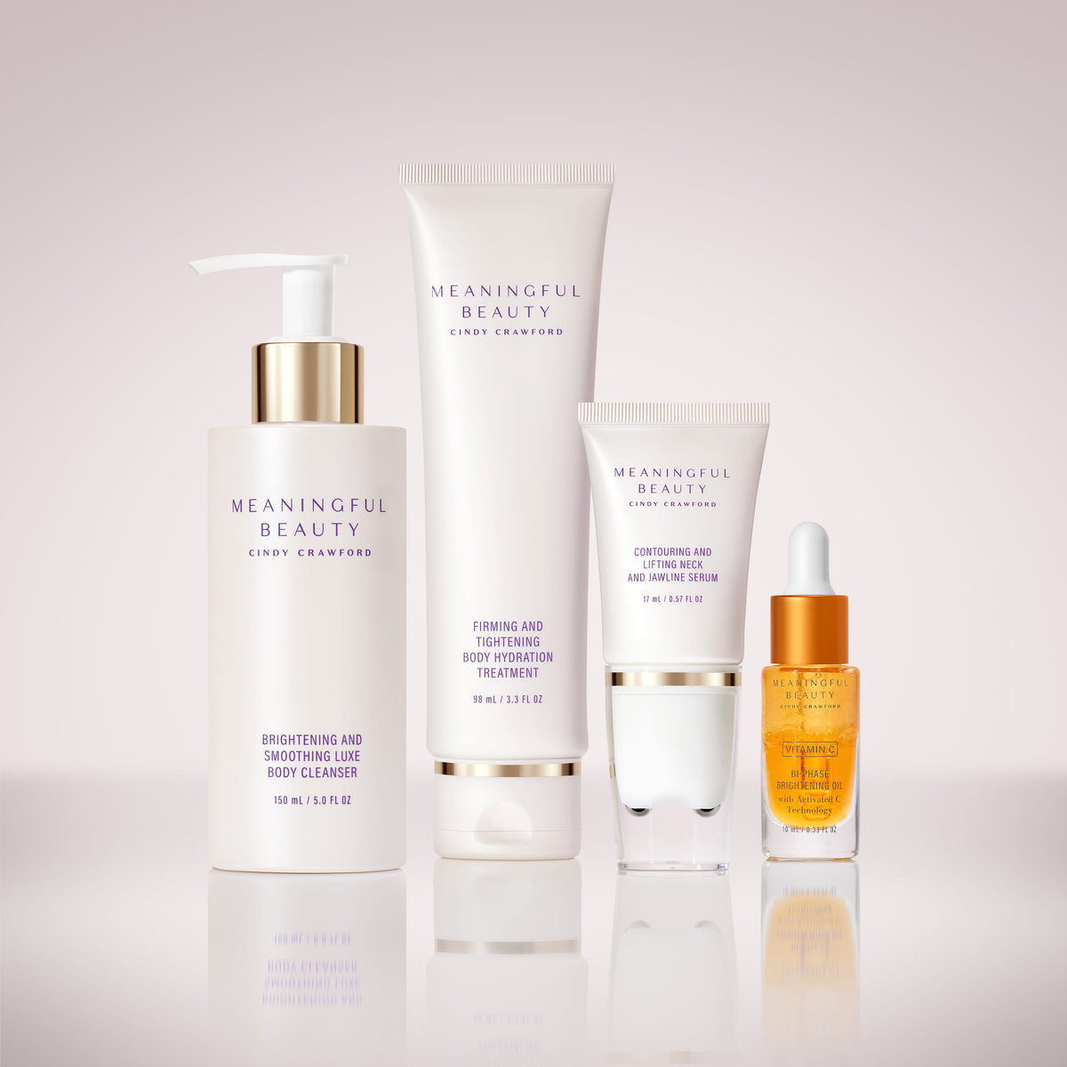 4-Piece Essentials Bodycare System with Vitamin C Bi-Phase Brightening Oil