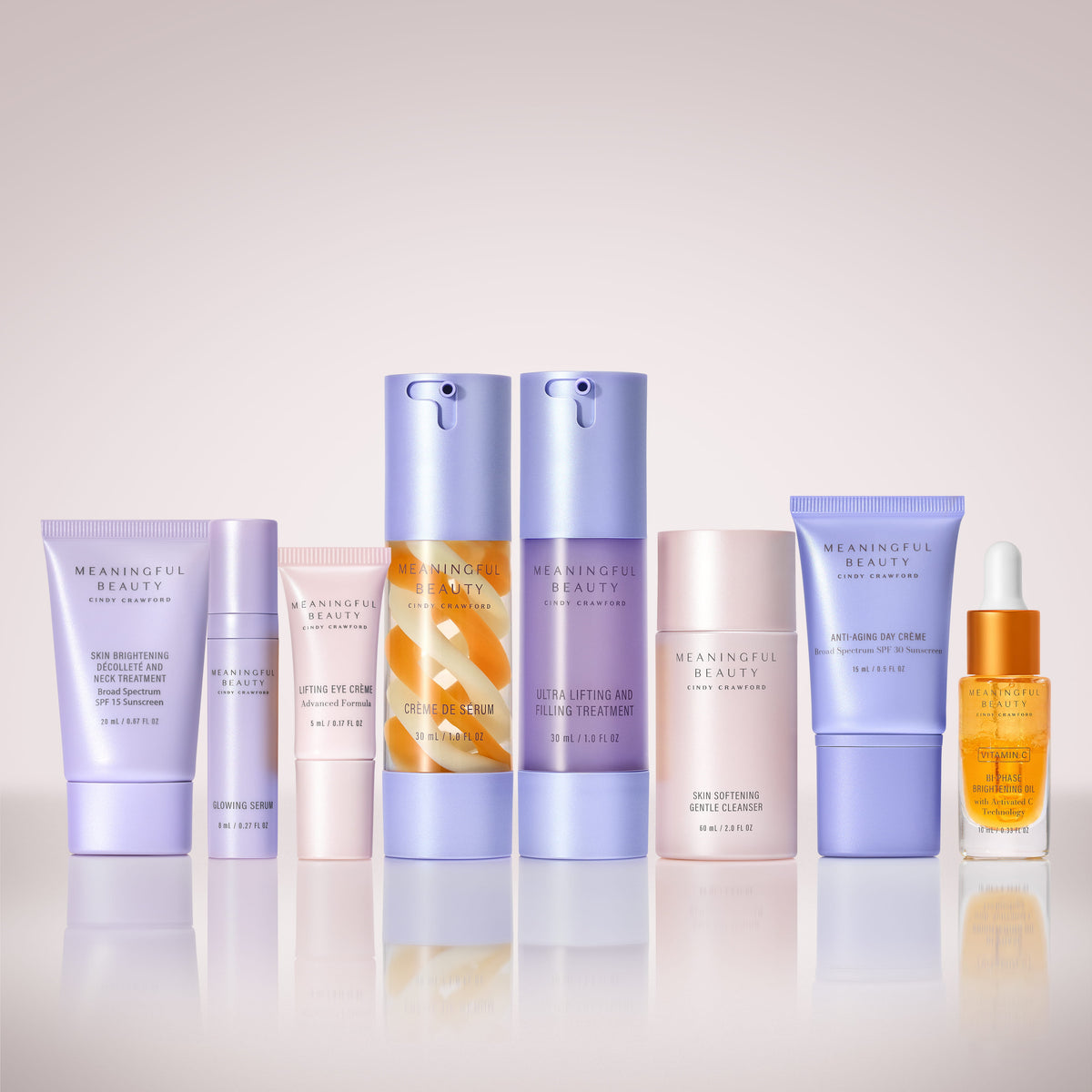 8-Piece Dual Serum Skincare System with Vitamin C Bi-Phase Brightening Oil