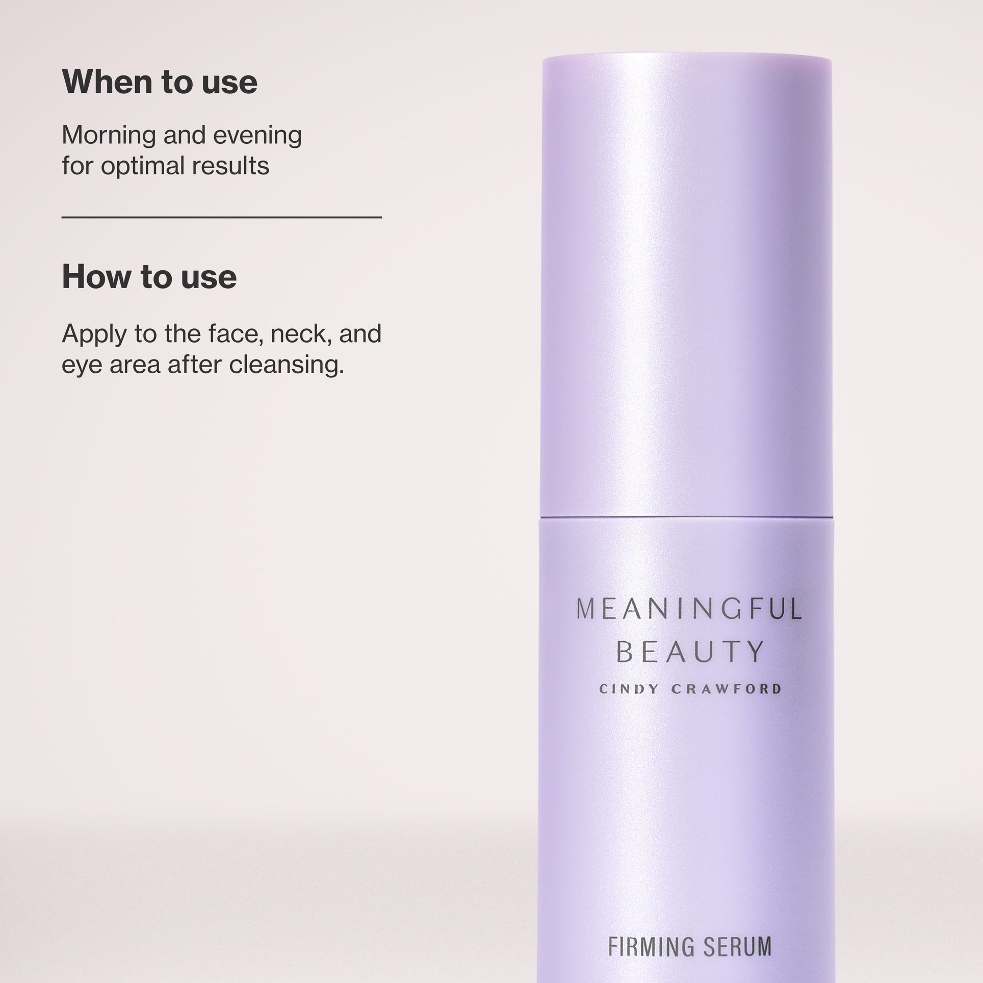 Infographic showing how to use Firming Serum
