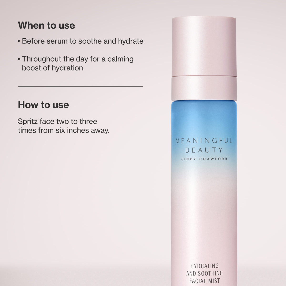 Infographic showing how to use Hydrating and Soothing Facial Mist