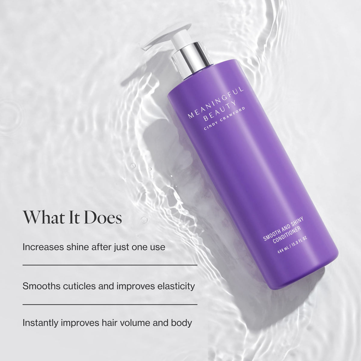 Infographic listing the key benefits of Smooth & Shiny Conditioner