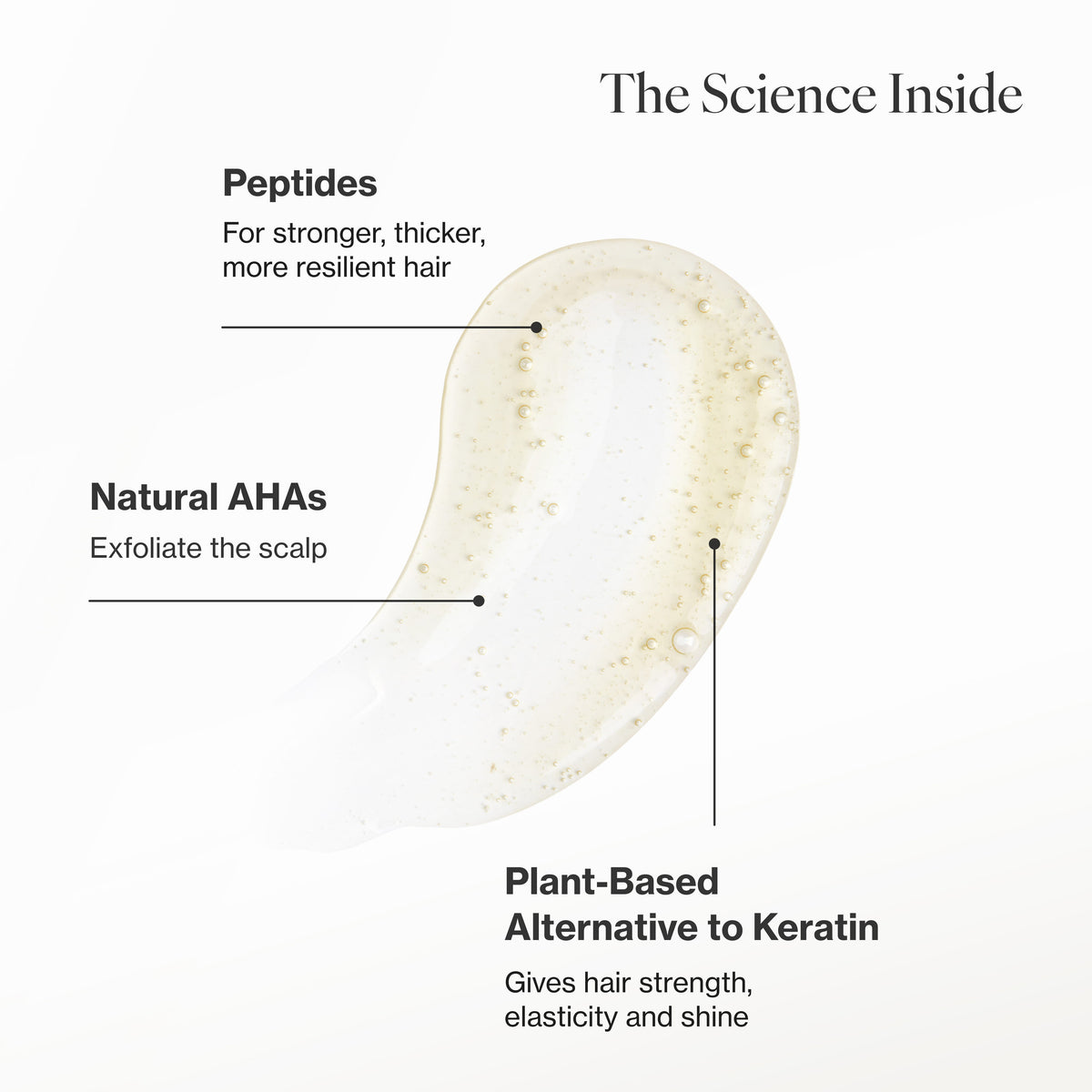 Infographic describing the key ingredients and technology in Strengthening Shampoo