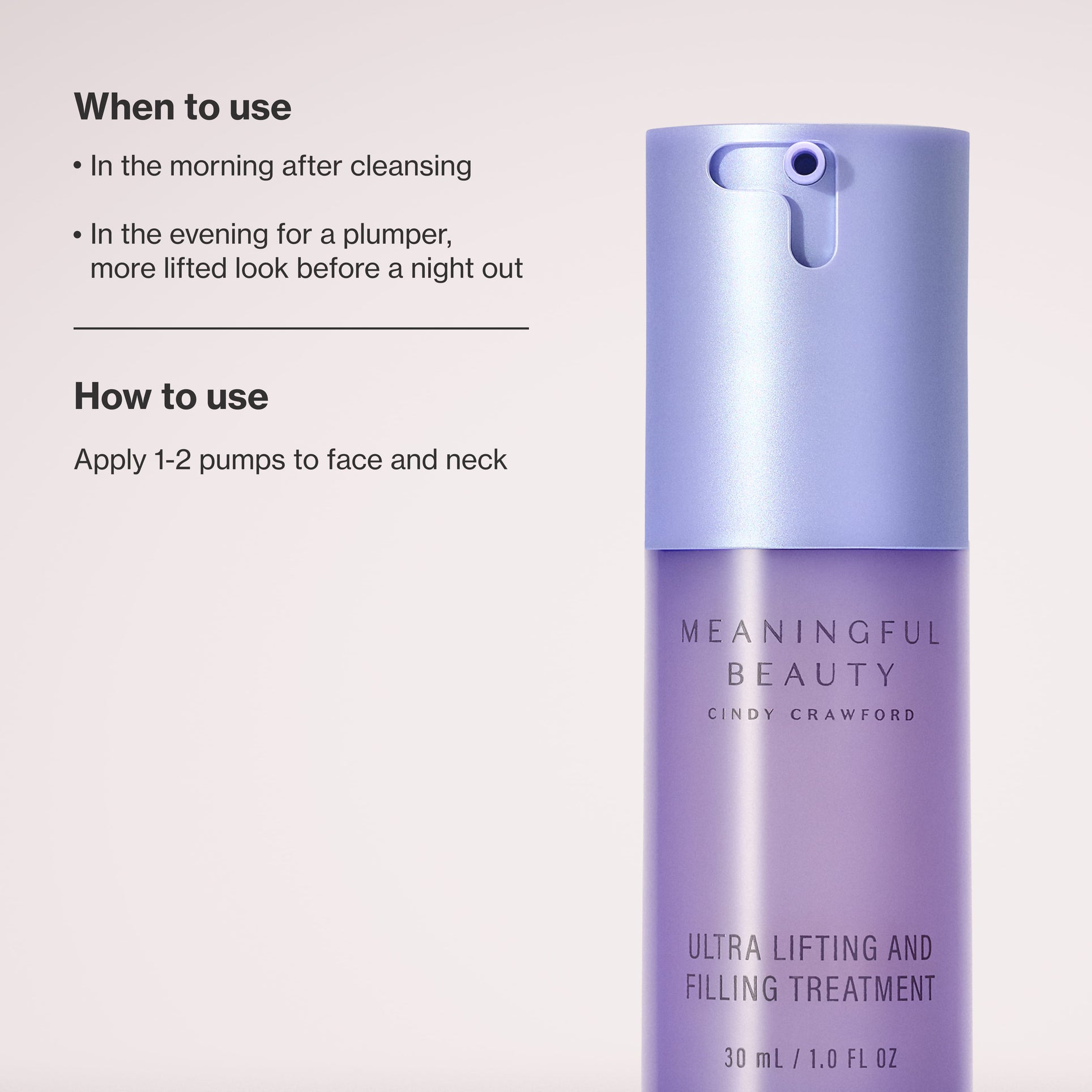 Infographic showing how to use Ultra Lifting and Filling Treatment